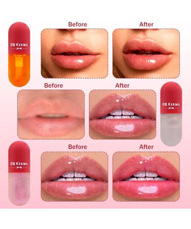 Horuili Lip Plumper Set Lip Booster Lip Enhancer 3Piece Natural Lip Plumper Set with Fine Sparkle Moisturizes and Blurs Lip Wrinkles Warm Sensation Color Changing Lip Oil Set - Buy Online on GoSupps.com