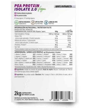  HSN HSN Pea Protein Isolate Natural Flavor 2 kg 67 servings | 100% Vegan | Pea Protein Isolate | Non-GMO Gluten-Free Soy-Free and No Added Sugar - Buy Online on GoSupps.com