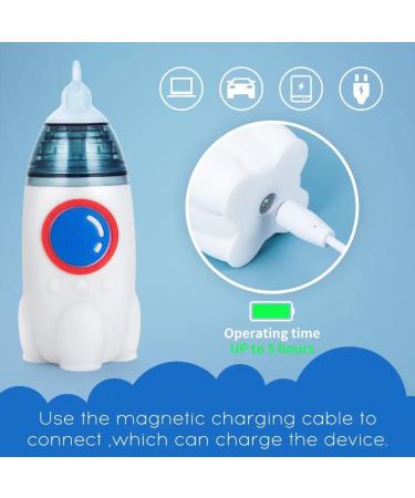 Electric Baby Nasal Aspirator - Rechargeable Snot Remover with 3 Suction Levels - Baby Mucus Cleaner with Music and Light Function White - Buy Online on GoSupps.com