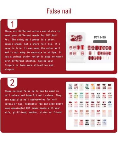 dijiusidy False Nail Perfect Matching Simple to Wear Fingernail Full Coverage Press Type Strong Viscosity Adjustable Paster Type 2 F741 Type 2 F741 - Buy Online on GoSupps.com
