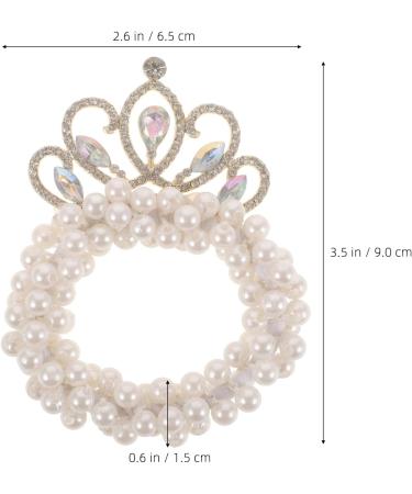 TOVINANNA Crown Pearl Hair Tie Beaded Fashion Elastic Hair Scrunchies Fancy Ponytail Holder Princess Hair Accessories for Women Girls - Buy Online on GoSupps.com