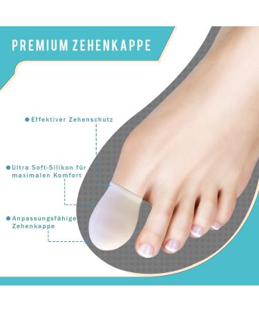 ORTHOPEO Toes Gel Protector Caps - Set of 6 Silicone Sleeves for Ingrown Toenails, Corns, Blisters - Men and Women - Cushion and Protect for Sport, Running, Walking - Buy Online on GoSupps.com