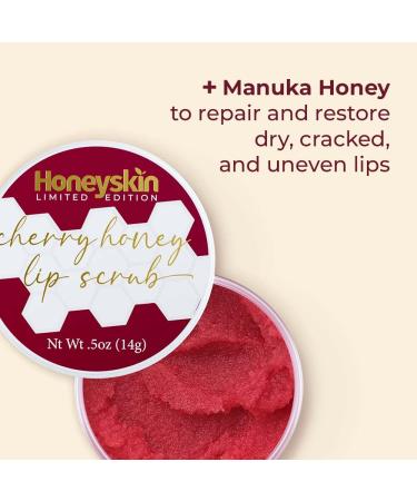 Cherry Honey Lip Scrub & Exfoliator - Soft & Luscious Lips - Gentle Moisturizer - 0.5oz - Buy Online on GoSupps.com