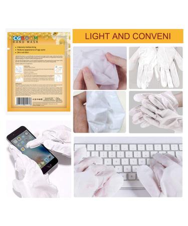 CGBOOM Moisturizing Hand Masks - 3 Pairs Collagen & Vitamin Infused Gloves for Dry Aging Cracked Hands | Honey & Milk Extracts - Buy Online on GoSupps.com