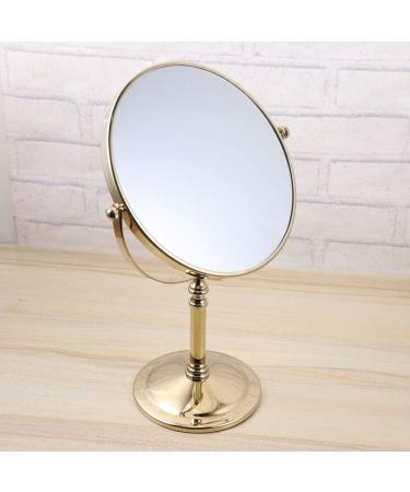 Shop Lurrose Vintage Golden Desktop Make-Up Mirror | 5x Magnification Double-Sided & 360-Degree Rotation - Perfect for Home Use (8 Inch) - Buy Online on GoSupps.com
