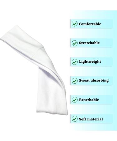 Stretchy Plain White Headband 5cm Wide - Unisex Soft Hair Band for Gym, Yoga & Exercise | WESTEND CHOICE - Buy Online on GoSupps.com
