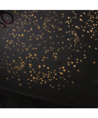 Glow in The Dark Stars Decals Decor 633 Pcs Luminous Dot Stars 3D Starry Stars Glow in The Dark Stickers for Ceiling or Wall and Kids Bedroom Decor Orange