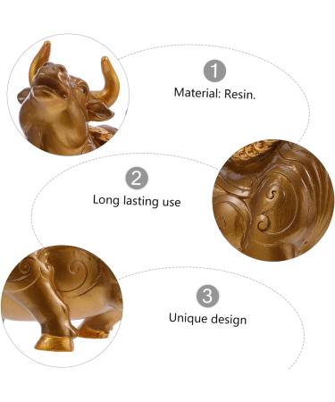 Zerodeko Brass Decor Tea Pet Cow Good Luck Miniature Ornament Office Desk Decor Ox Tea Figurines for Prosperity Statue Chinese Lucky Coins Ox Decor Cow Statue Animal Resin Lunar Calendar - Buy Online on GoSupps.com