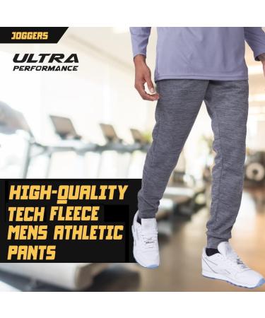 Men's Ultra Performance 3 Pack Joggers with Pockets - Marled Black/Red/Charcoal - S-5XL - Buy Online on GoSupps.com
