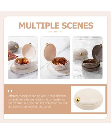 Garneck Travel Pill Organizer - Portable Daily Pill Case for Outdoor Travel - Warm Porcelain White - Buy Online on GoSupps.com