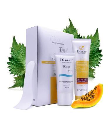 Depilatory Hair Removal Cream + Repairing Milk Essence Emulsion Moisturizing Skin 100g+50g Set