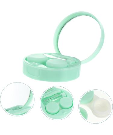 Solustrie Contact Lens Container Set - Eye Care Holder with Mirror Box for Travel - Colored Contact Lenses Storage - 7.5x7.5x2.8cm - Durable Plastic - Buy Online on GoSupps.com