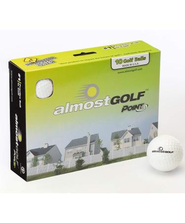ALMOSTGOLF Point3 Limited Flight Practice Golf Balls Realistic Spin Trajectory & Accuracy Foam Training Balls Pack of 10 White