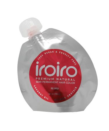 Iroiro Natural Premium Semi-Permanent Hair Color 90 Red 4oz Red 4 Fl Oz (Pack of 1)