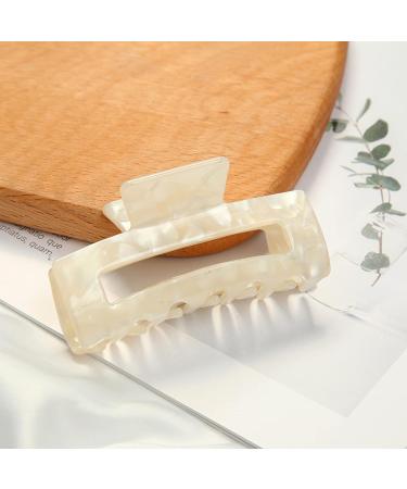 Rectangle Hair Claw Clips - Non-slip White Hair Accessories for Thick Hair Girls and Women - Buy Online on GoSupps.com