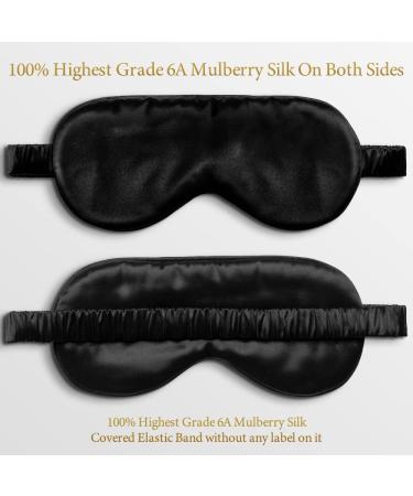 Doubro Mulberry Silk 22 Momme Eye Mask for Hair and Skin | 100% 6A Grade Silk | Anti-Aging Sleep Mask | Black - Buy Online on GoSupps.com