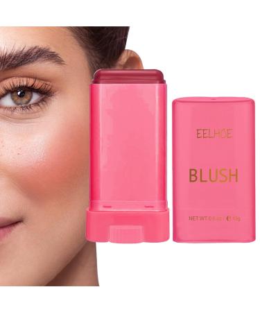 Travel Face Cream Blusher Stick - Creamy Makeup Solid Moisturizing Stick Cheeks Blusher - Cheeks Blusher Creamy Makeup Cheeks Blusher Beauty Blusher for Face Fanelod Red