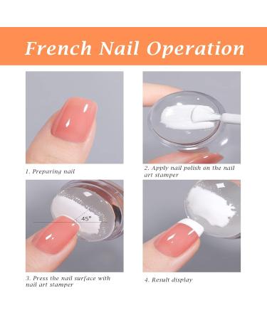 4-Piece Nail Art Stamper Kit | Silicone Clear Stamps & Scraper | DIY Manicure Tools for French Nail Design - Buy Online on GoSupps.com