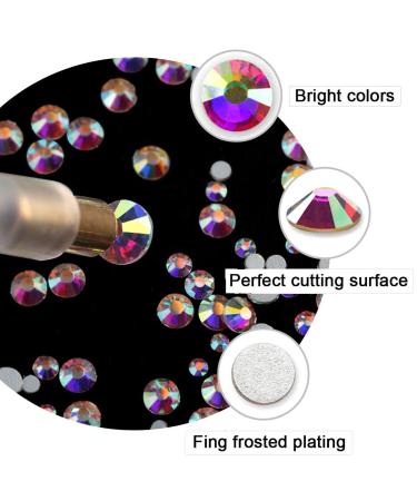 120 Pcs Multi Shapes Glass Crystal AB Rhinestones Set - Nail Art Craft Decorations with 1728 Rhinestones - FlatBack Stones Mix for 3D Design - Buy Online on GoSupps.com