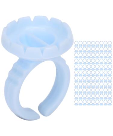 100Pcs Disposable Glue Rings for Eyelash Extensions - Blue Lash Glue Holders | Best Accessory for Eyelash Application - Buy Online on GoSupps.com