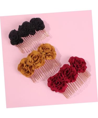 FRCOLOR Bridal Headpieces for Wedding Black Barrettes Hair Accessories for Prom Black Hair Clips Women's Hair Clips Barrettes for Women Floral Hair Accessories Blush The Flowers Miss - Buy Online on GoSupps.com