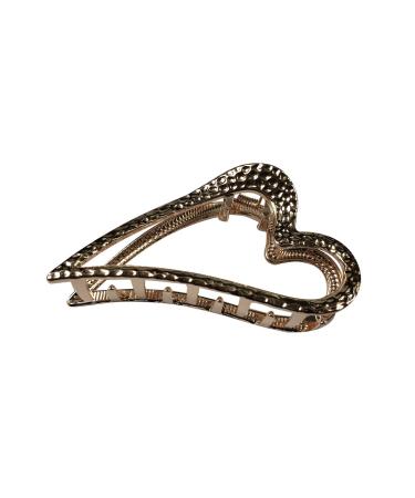 Rose Gold Heart-Shaped Metal Hair Clip Claw Jaw for Long Hair - Stylish French Twist Wedding Accessory - Buy Online on GoSupps.com