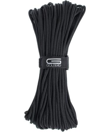 Golberg Premium Polyester Accessory Cord - USA Made Smooth Braid, Minimal Stretch Rope - 6mm x 50 Feet - Compact & Lightweight Black Cord - Buy Online on GoSupps.com