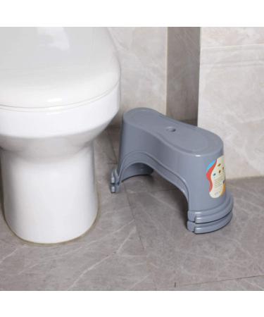 Pair of Heavy Duty Stackable Toilet Potty Stools for Adults - Grey | Flexible Distance Adjustment | Squatting Foot Step Stool - Buy Online on GoSupps.com