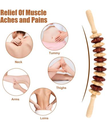 Premium AUSYIWI Wood Fascia Roller - Muscle Relaxation & Body Shaping for Neck Legs & Back - Buy Online on GoSupps.com