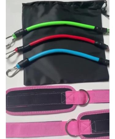 Ankle Resistance Bands for Exercise | Leg & Hip Training - Women's Fitness Equipment (Pink - Buy Online on GoSupps.com