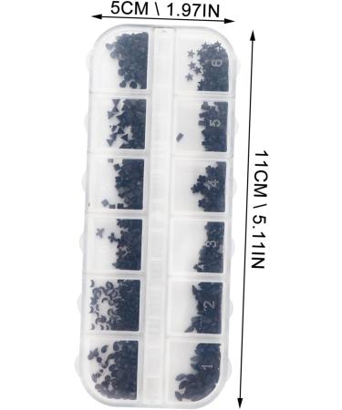 Ipetboom 1 Box Nail Jewelry Drill Nail Rhinestones Manicure Tools Sticker for Nail Ab Diamonds for Nails Rhinestones Nail Coloring Dyeing Nail Gemstones Love Plastic Nail Stickers 13X5X1cm Black - Buy Online on GoSupps.com