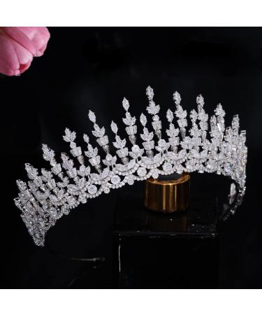 Jorsnovs Cubic Zirconia Bridal Crown - CZ Princess Tiara for Wedding, Prom & Birthday Parties - Buy Online on GoSupps.com