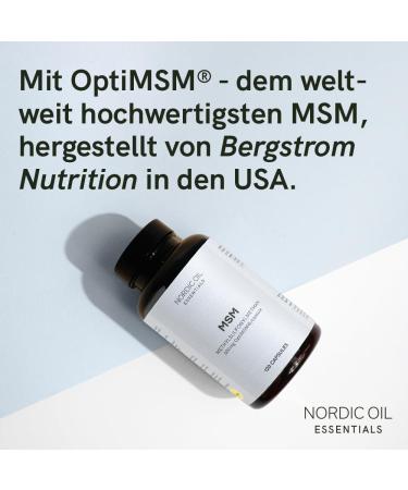 MSM Capsules | 120 g lules avec OptiMSM 100 % pur | Hautement dos avec 600 mg par capsule | Pour les articulations et la r g n ration | Test en laboratoire et v g talien | Nordic Oil - Buy Online on GoSupps.com
