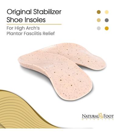 Natural Foot Orthotics Arch Support Insole for High Arches | Plantar Fasciitis Relief Shoe Inserts | Made in USA | Podiatrist Approved | Men's 14-14 - Buy Online on GoSupps.com