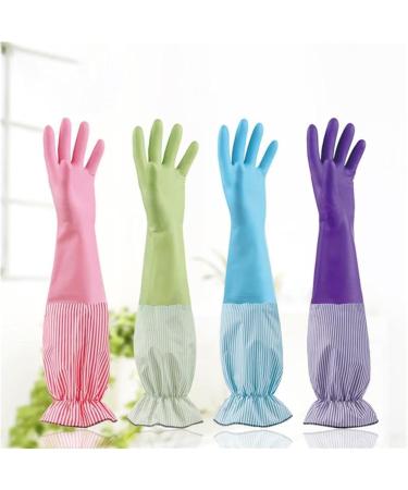 Washing Gloves Dishwashing Cleaning Rubber Durable Household Long Thickening Women Gloves Sleeve (Color : Green) - Buy Online on GoSupps.com