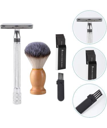 Fomiyes Manual Razor Set for Men - Precision Wet Shaving Metal Hairbrush & Safety Razor - Premium Grooming Kit - Buy Online on GoSupps.com