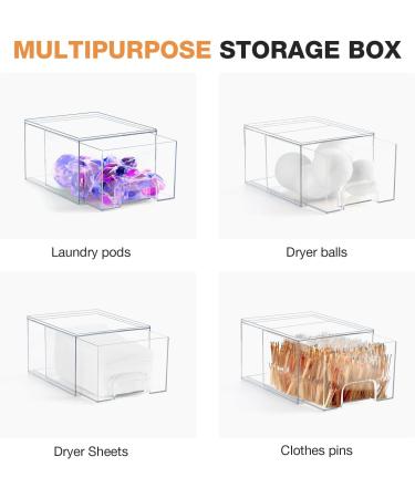 Lekesky Laundry Storage Containers Dryer Sheets Organiser Drawer Organiser for Easy Access Holds Laundry Gel Dryer Sheets Clips Etc - Buy Online on GoSupps.com