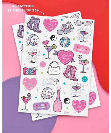 XO Fetti Bride Temporary Tattoos - 46 Iridescent Foil Styles | Bachelorette Party Decoration & Favors - Buy Online on GoSupps.com