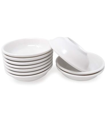 Honbay 10PCS Plastic White Round Watercolor Paint Palette Paint Container Dish Small Dipping Bowls for Painting and Cooking