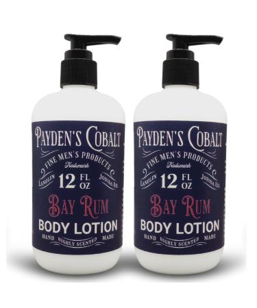 Payden's Cobalt Bay Rum For Men Scented Luxury Body Lotion with Lanolin and Jojoba Oil 12 Oz (2 Pack)