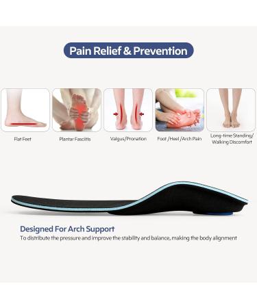 3ANGNI Orthotic Arch Support Insoles for Plantar Fasciitis and Flat Feet - Men and Women Orthopedic Shoe Inserts for Metatarsalgia and Overpronation - UK-8-270MM 107a-black - Buy Online on GoSupps.com
