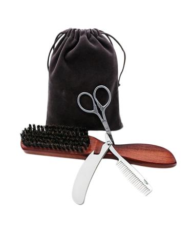 Doitool Men's Suit Care Set | Razor Sandalwood Beard Comb & Brush for Grooming | International Shipping - Buy Online on GoSupps.com