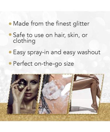 Punky Temporary Glitter Color Spray - Travel Size, Lightweight Formula for Hair, Skin, and Clothing - 3.5 oz (Gold) - Buy Online on GoSupps.com