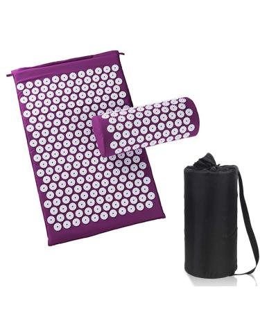 Acupress toweratte with pillow and carrying bag wellness therapy acupuncture massage set for relieving foot/back/neck pain muscle relaxation & tension washable cover and travel bag