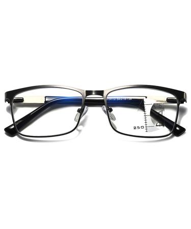 Lanomi varifocal glasses metallic progressive multifocal reading glasses rectangle full frame blue light filter reading aid.