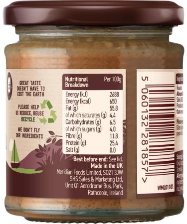 Meridian Natural Crispy Almond Butter 100% 6oz (Box of 6) - Buy Online on GoSupps.com