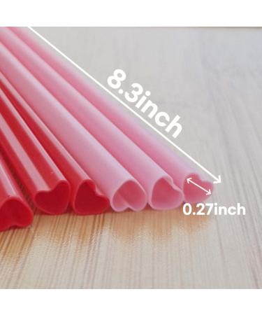 100pcs Heart Shaped Pink Straws Disposable Drinking Cute Straws Individually Wrapped Plastic for Valentine's Day Cocktail Birthday Party Kids Bridal Shower Wedding Supplies - Buy Online on GoSupps.com