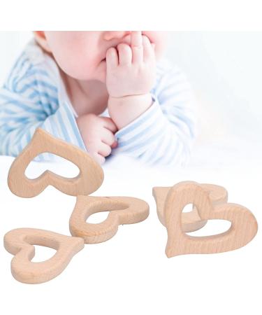 Ozgkee 5Pcs DIY Baby Wooden Teether Toy - Heart Shaped Necklace Pendant for Safe Teething | Art & Craft Accessories - Buy Online on GoSupps.com