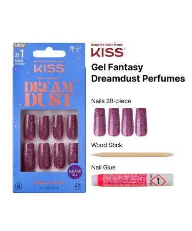 KISS False Nails Kit - Dreamdust Gel Sculpted Nails | Long-Lasting Square Shape with Glitter | Stick & Glue Included | Shop Trendy Glue-On Nails Worldwide - Buy Online on GoSupps.com