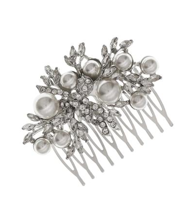 Angoily 1pc Hair Comb Rhinestone for Hair Women Hairpin Comb Special Occasion Hair Accessory Diamond Headpiece Barrettes for Women Wedding Hairpin Pearl Accessories Personality Bride Alloy